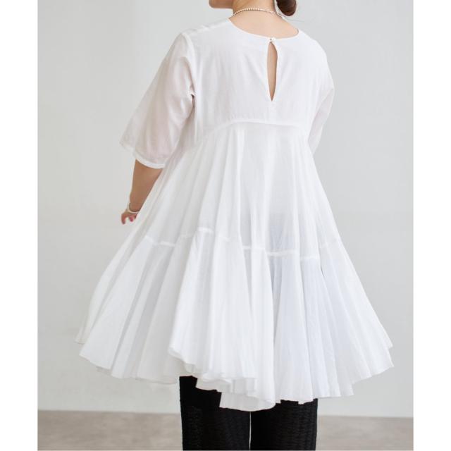 イエナ（IENA）/《追加》AAYUSHI/アユーシ ボリュームフレアハーフスリーブワンピース