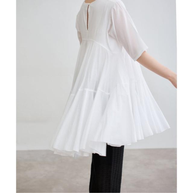 イエナ（IENA）/《追加》AAYUSHI/アユーシ ボリュームフレアハーフスリーブワンピース