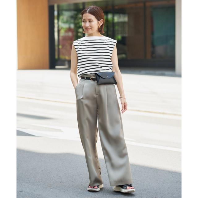 イエナ（IENA）/《追加》SEATTLE 度詰め ボーダー ノースリーブ