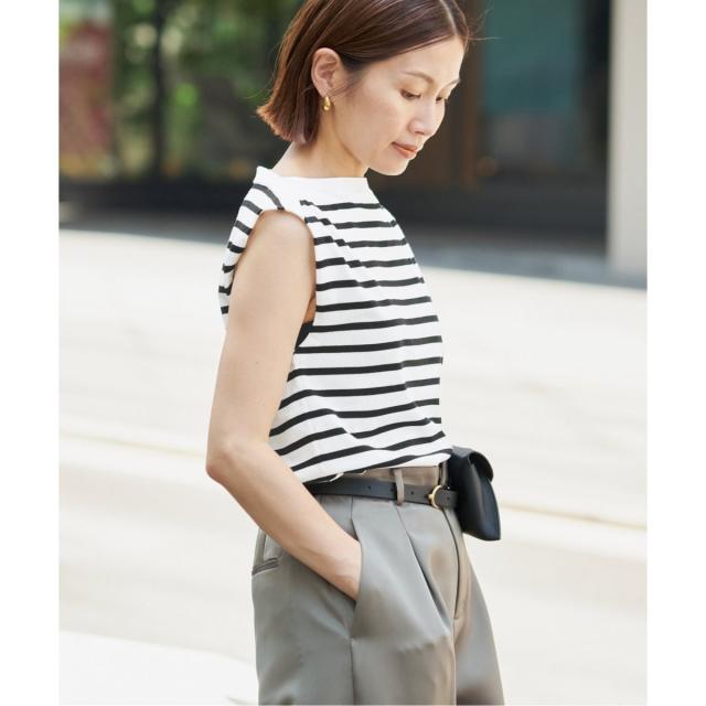 イエナ（IENA）/《追加》SEATTLE 度詰め ボーダー ノースリーブ