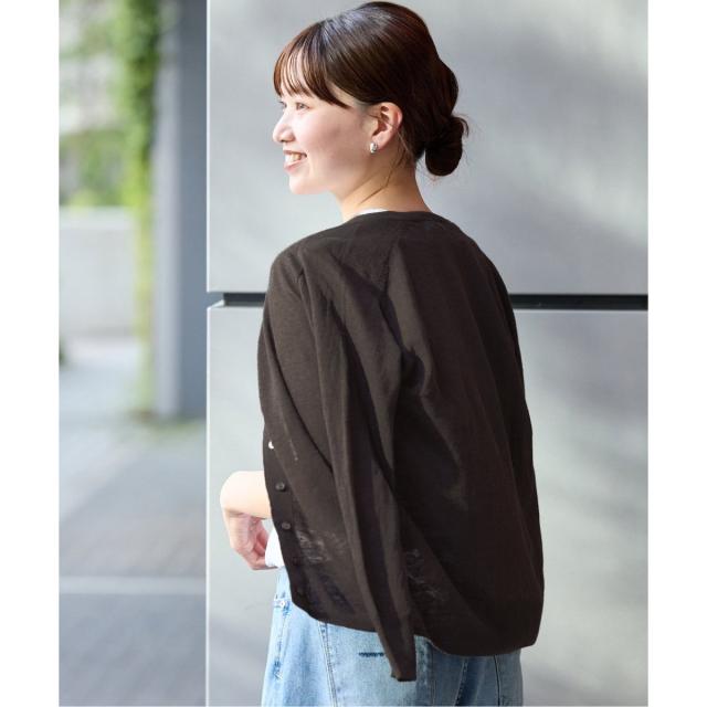 イエナ（IENA）/《追加》フレンチリネン7分袖カーディガンの通販