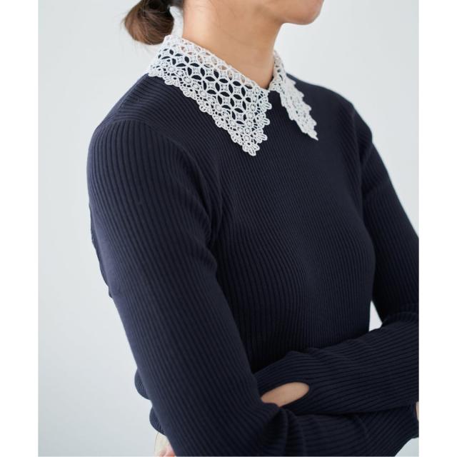 イエナ（IENA）/レース襟 RIBホールガーメントプルオーバーの通販はau