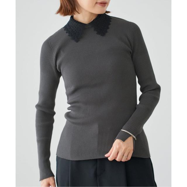 イエナ（IENA）/レース襟 RIBホールガーメントプルオーバーの通販はau