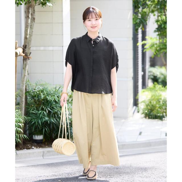 イエナ（IENA）/《追加》リネン混 襟付きブラウス