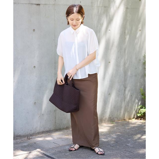 イエナ（IENA）/《追加》リネン混 襟付きブラウス