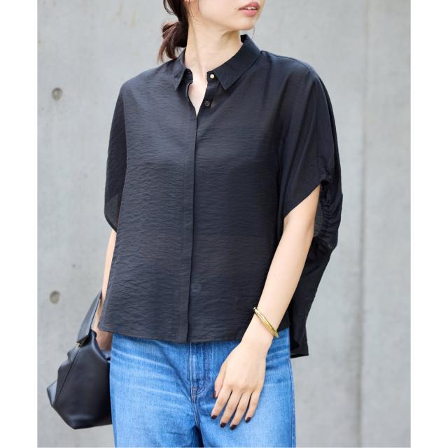 イエナ（IENA）/《追加》リネン混 襟付きブラウス