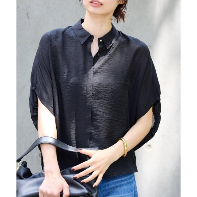 イエナ（IENA）/《追加》リネン混 襟付きブラウス