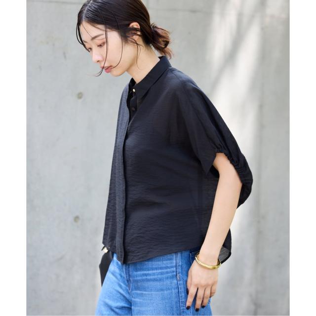 イエナ（IENA）/《追加》リネン混 襟付きブラウス