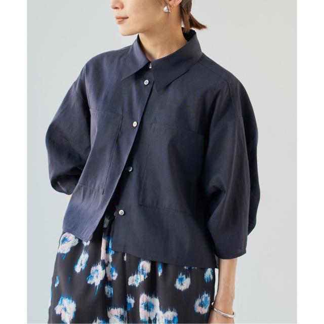 IENA【イエナ】☆リネンミックスクロップドシャツ　新品ナチュラル イエナ IENA リネンミックスクロップドシャツ （ナチュラル