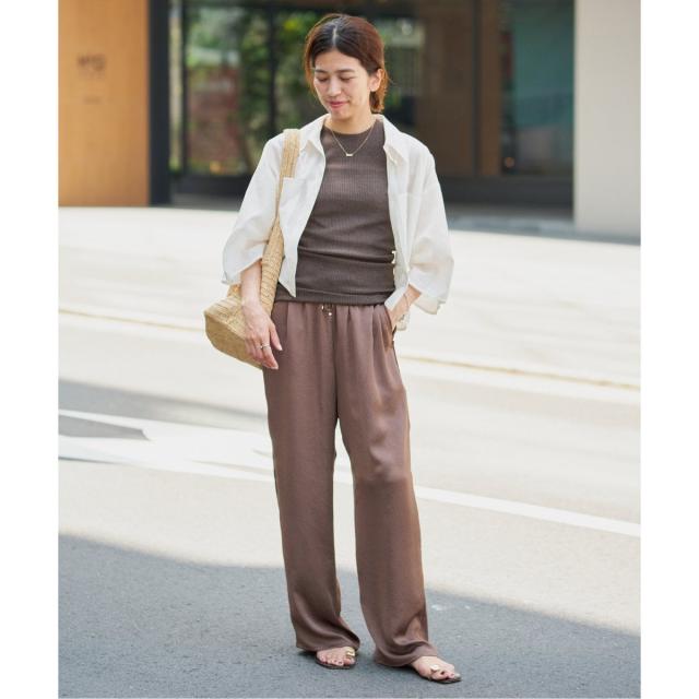 美品　IENA イエナ リネンミックスクロップドシャツ ホワイト リネンミックスクロップドシャツ（シャツ／ブラウス）｜IENA
