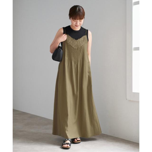 ☆IENA☆2025AW satinレースキャミソールワンピース イエナ（IENA