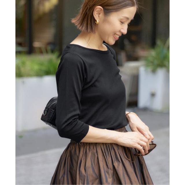 イエナ（IENA）/《追加》ATON/エイトン 別注 SUVIN FRAISE ボートネック Tシャツ