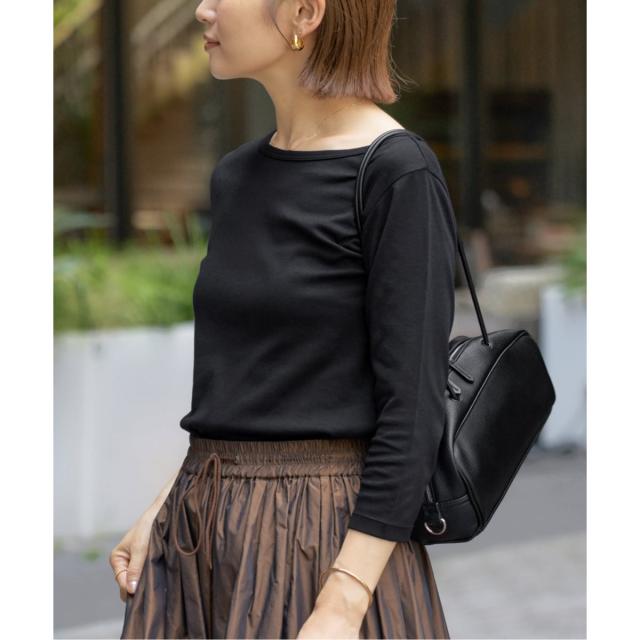 イエナ（IENA）/《追加》ATON/エイトン 別注 SUVIN FRAISE ボートネック Tシャツ