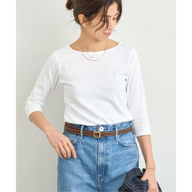 イエナ（IENA）/《追加》ATON/エイトン 別注 SUVIN FRAISE ボートネック Tシャツ