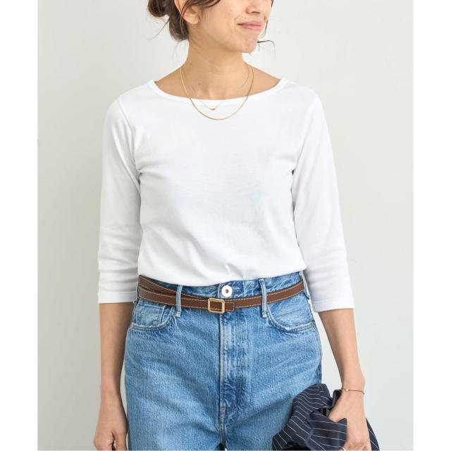 イエナ（IENA）/《追加》ATON/エイトン 別注 SUVIN FRAISE ボートネック Tシャツ