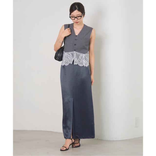 23区   ドレープサテン スカート 23区 ドレープサテン スカート （ブラック系） -ファッション通販