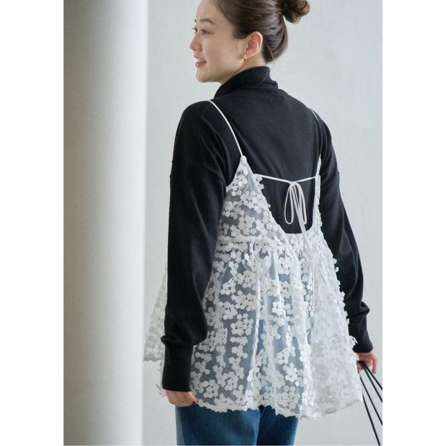 イエナ　IENA フラワーエンブロイダリー　キャミソール 追加》フラワーエンブロイダリー キャミソール（キャミソール）｜IENA