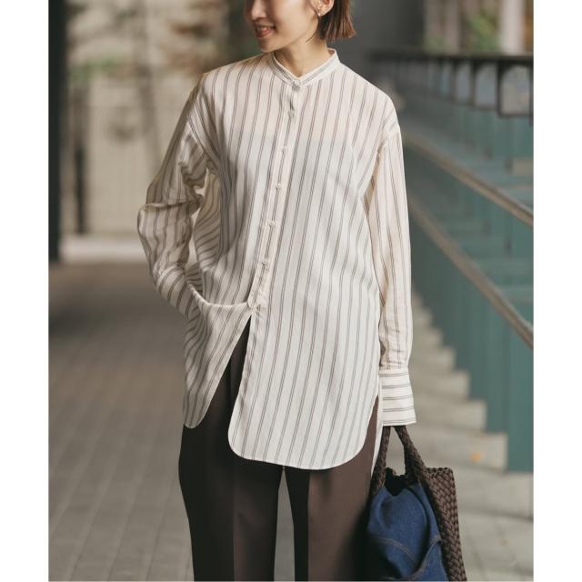イエナ（IENA）/リヨセルストライプバンドカラーシャツの通販はau PAY