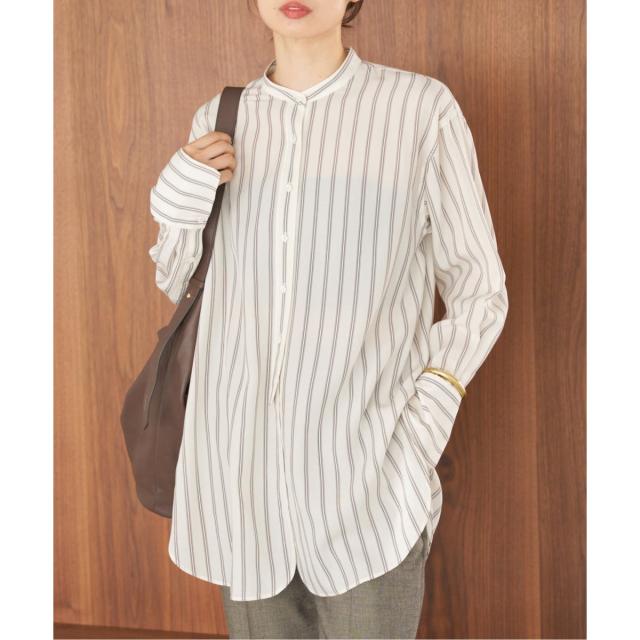イエナ（IENA）/リヨセルストライプバンドカラーシャツの通販はau PAY