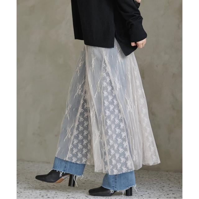 イエナ（IENA）/《追加》トリミングレーススカート