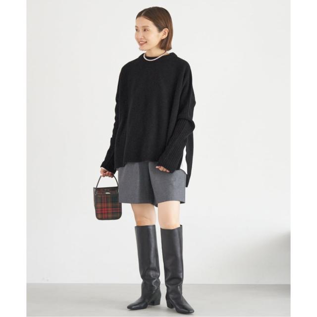 イエナ（IENA）/《WEB限定/追加》ウールカシミヤ 脇スリットクルーネックプルオーバー