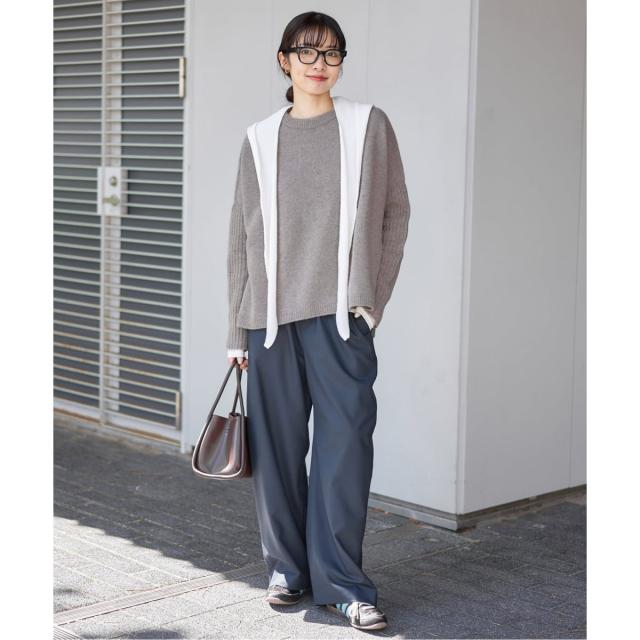 イエナ（IENA）/《WEB限定/追加》ウールカシミヤ 脇スリットクルーネックプルオーバー