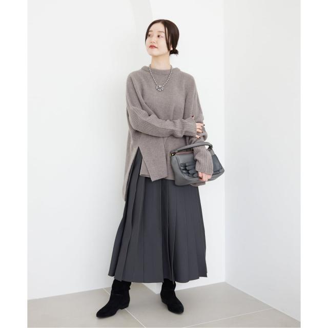 イエナ（IENA）/《WEB限定/追加》ウールカシミヤ 脇スリットクルーネックプルオーバー