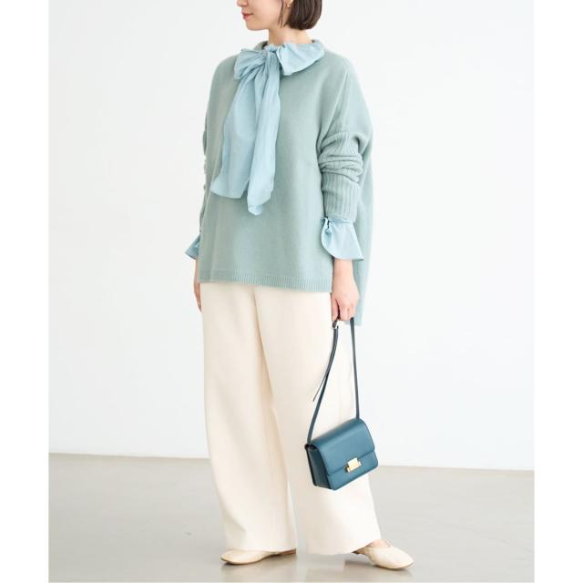 イエナ（IENA）/《WEB限定/追加》ウールカシミヤ 脇スリットクルーネックプルオーバー