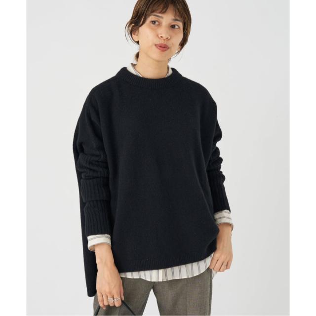 イエナ（IENA）/《WEB限定/追加》ウールカシミヤ 脇スリットクルーネックプルオーバー