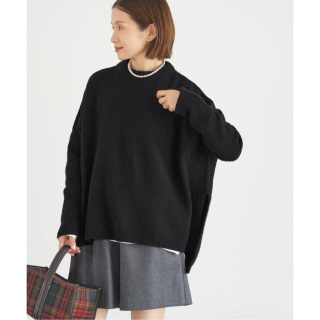 イエナ（IENA）/《WEB限定/追加》ウールカシミヤ 脇スリットクルーネックプルオーバー