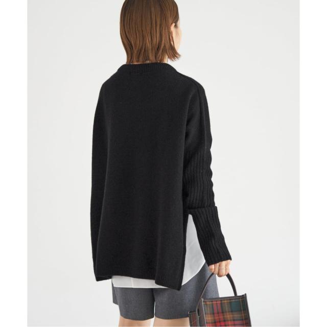 イエナ（IENA）/《WEB限定/追加》ウールカシミヤ 脇スリットクルーネックプルオーバー