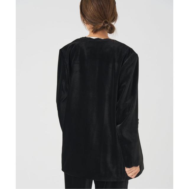 IENA スカラップドベルベットジャケット スカラップドベルベットジャケット（ノーカラージャケット）｜IENA