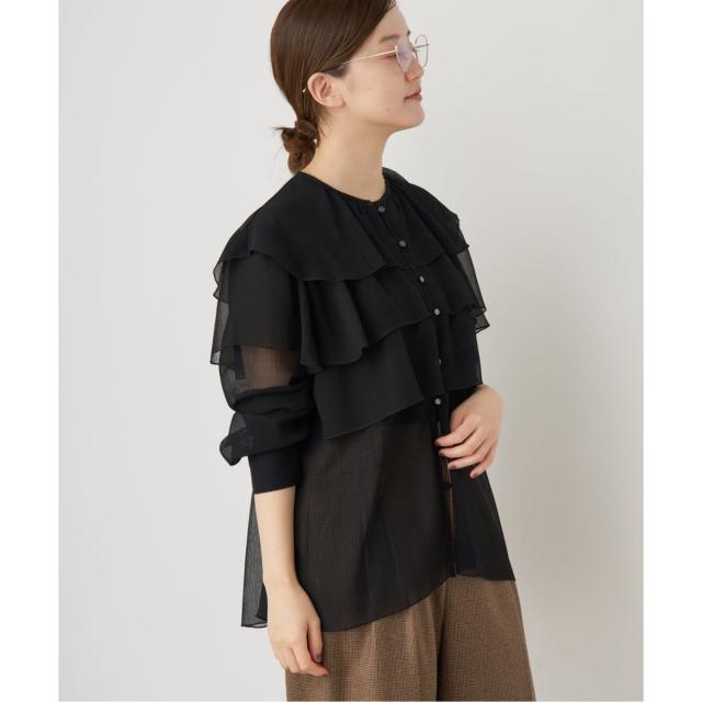 イエナ（IENA）/《一部カラーWEB・一部店舗限定/追加》楊柳フリルブラウス
