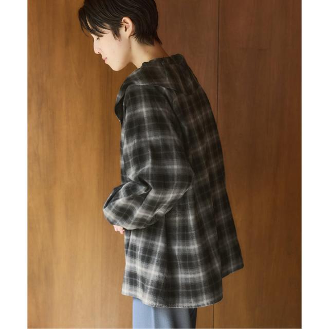 イエナ（IENA）/《追加2》BLACK フリルチェックブラウス