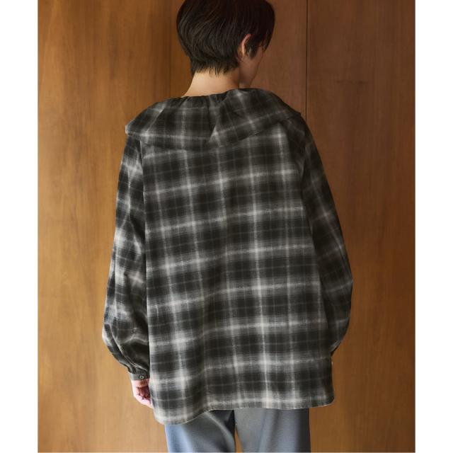 イエナ（IENA）/《追加2》BLACK フリルチェックブラウス