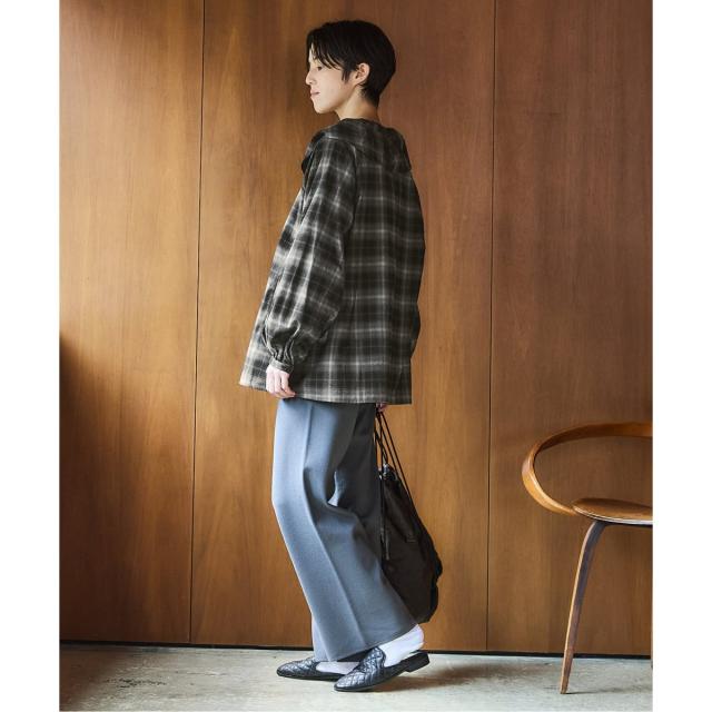 イエナ（IENA）/《追加2》BLACK フリルチェックブラウス