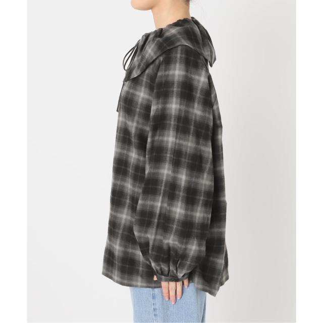 イエナ（IENA）/《追加2》BLACK フリルチェックブラウス