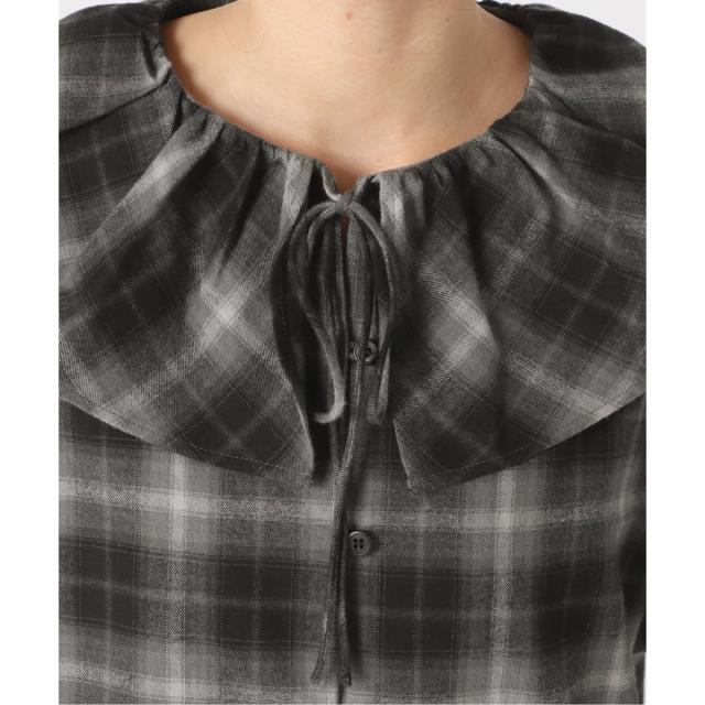 イエナ（IENA）/《追加2》BLACK フリルチェックブラウス