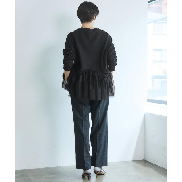 イエナ（IENA）/BLACK チュールフリルスウェット
