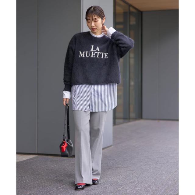 新品　IENA フォックス混LA MUETTE ロゴニット フォックス混LA MUETTE ロゴニット（ニット／セーター）｜IENA（イエナ