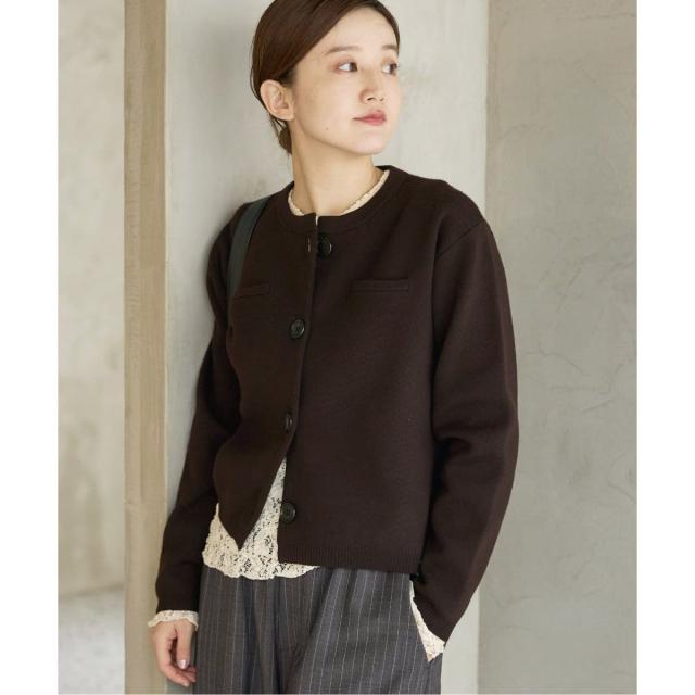 イエナ（IENA）/《追加》スーパーファインスムースクルーカーディガン