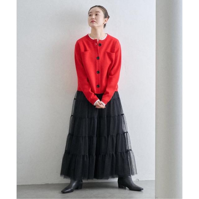 イエナ（IENA）/《追加》スーパーファインスムースクルーカーディガン