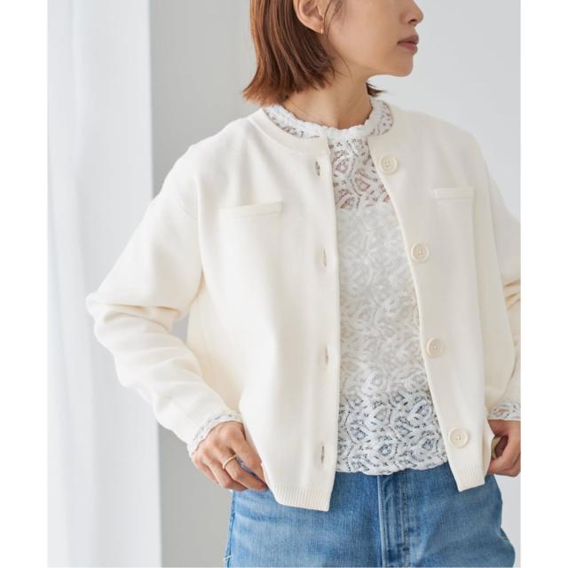 イエナ（IENA）/《追加》スーパーファインスムースクルーカーディガン