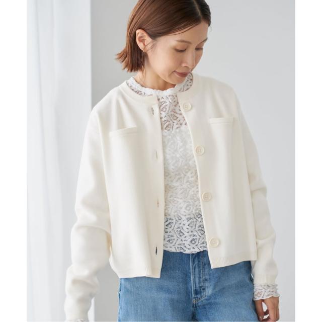 イエナ（IENA）/《追加》スーパーファインスムースクルーカーディガン