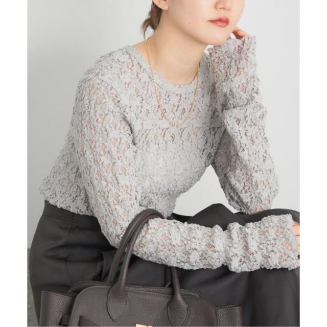 イエナ（IENA）/《追加2》Flowerストレッチレースプルオーバー