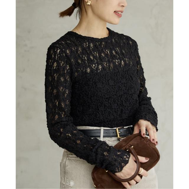 イエナ（IENA）/《追加2》Flowerストレッチレースプルオーバー