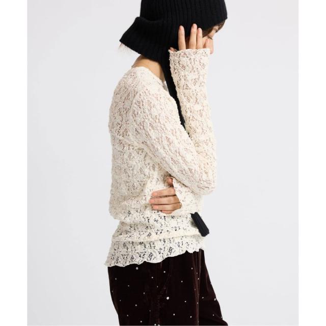 イエナ（IENA）/《追加2》Flowerストレッチレースプルオーバー