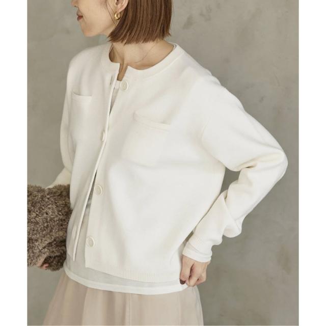 イエナ（IENA）/《追加2》スーパーファインスムースクルーカーディガン