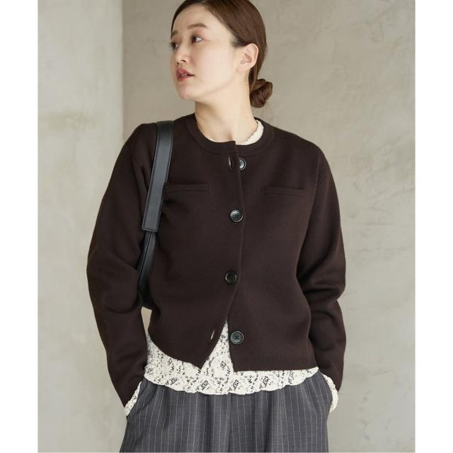 イエナ（IENA）/《追加2》スーパーファインスムースクルーカーディガン