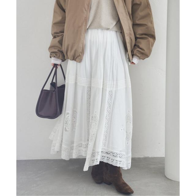 イエナ（IENA）/《WEB限定/追加3予約》コットンレーススカート